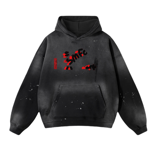 SMFC- premium red side box logo hoodie